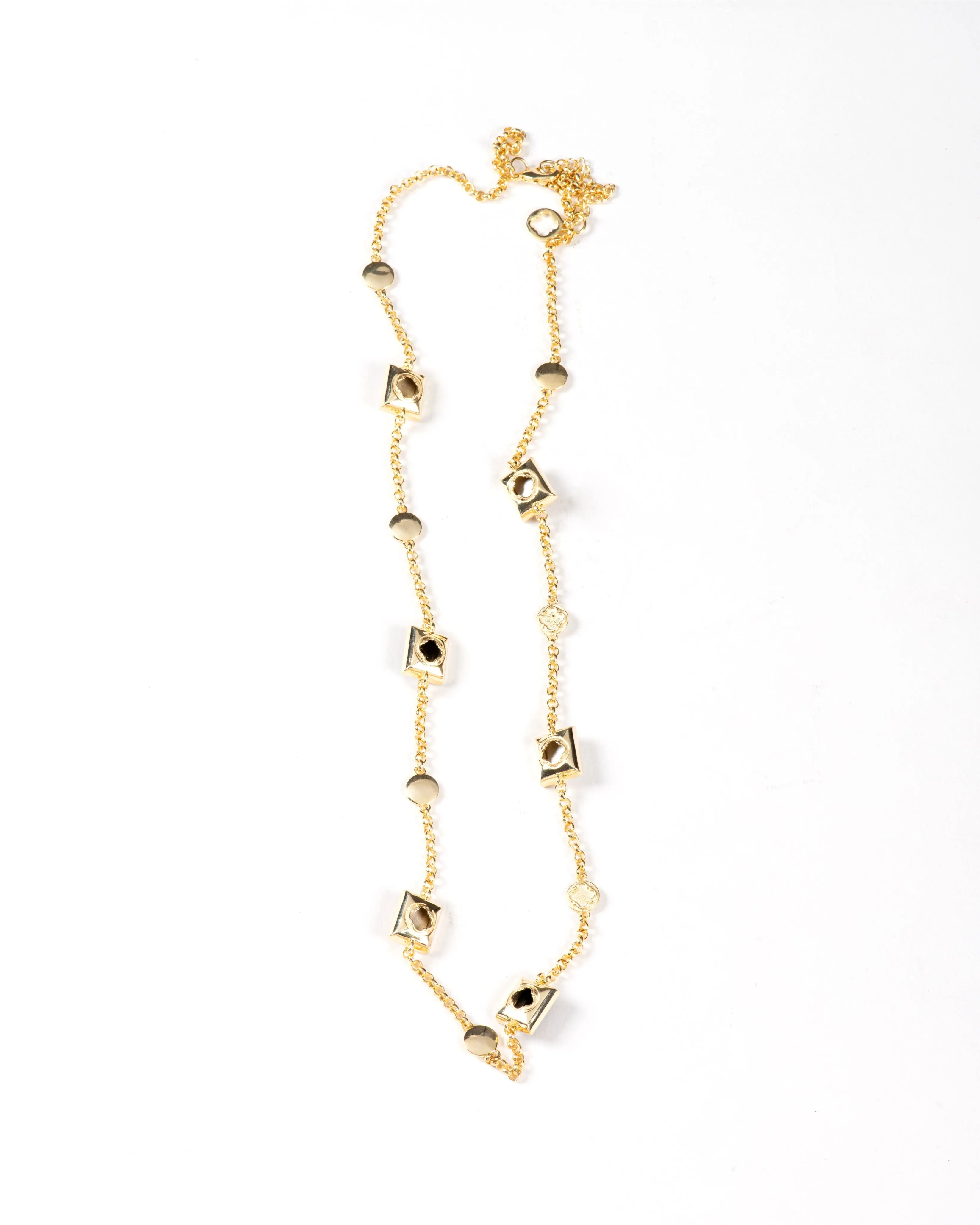 Fashion Jewelry-18k Gold Plated-Necklace-Elysian Crystal(L)-Multi-VOYCE1025-Fashion Edit Voyce