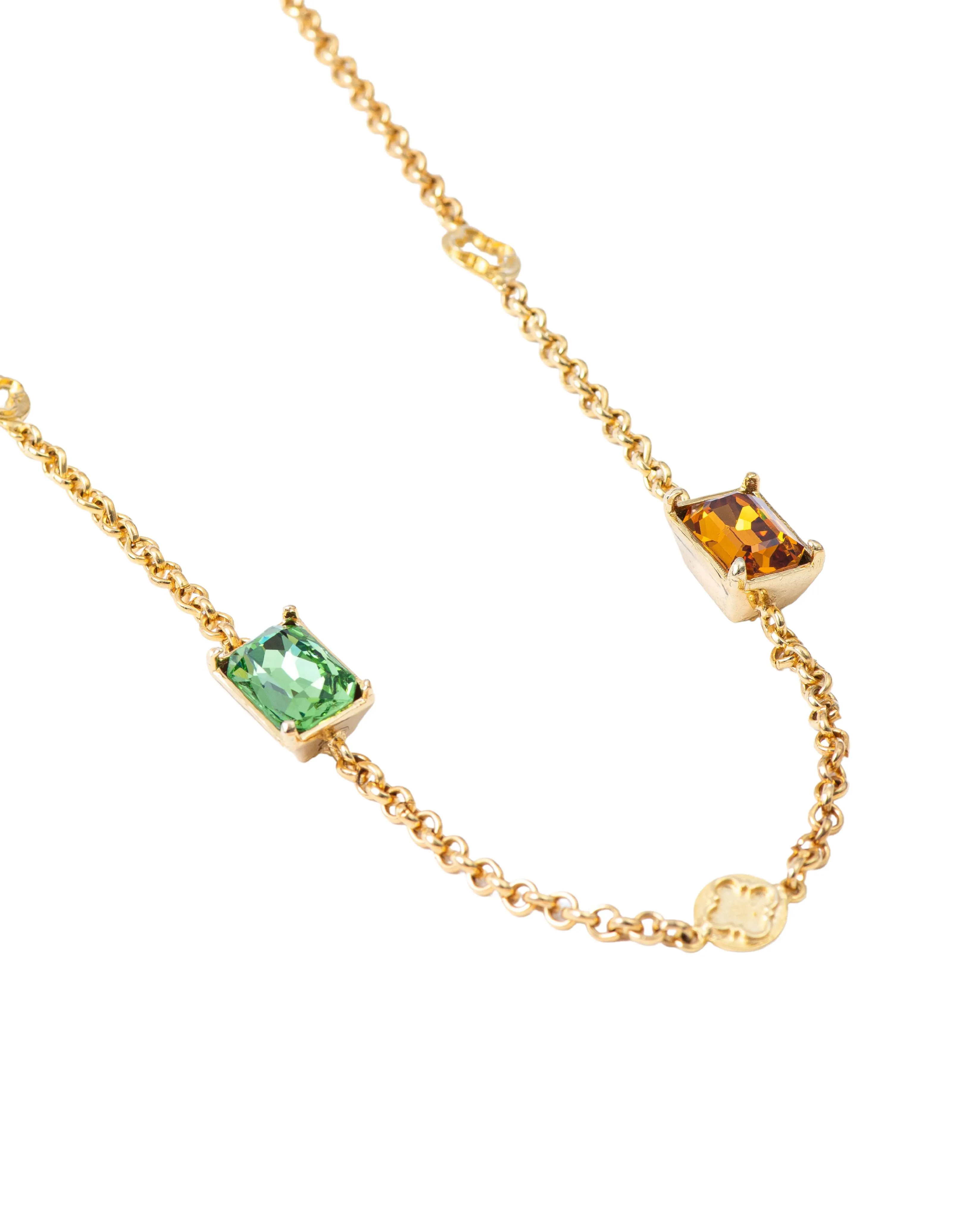 Fashion Jewelry-18k Gold Plated-Necklace-Elysian Crystal(S)-Multi-VOYCE1026-Fashion Edit Voyce