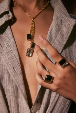 Fashion Jewelry-18k Gold Plated-Necklace-Perseid Crystal-Multi-VOYCE1032-Fashion Edit Voyce