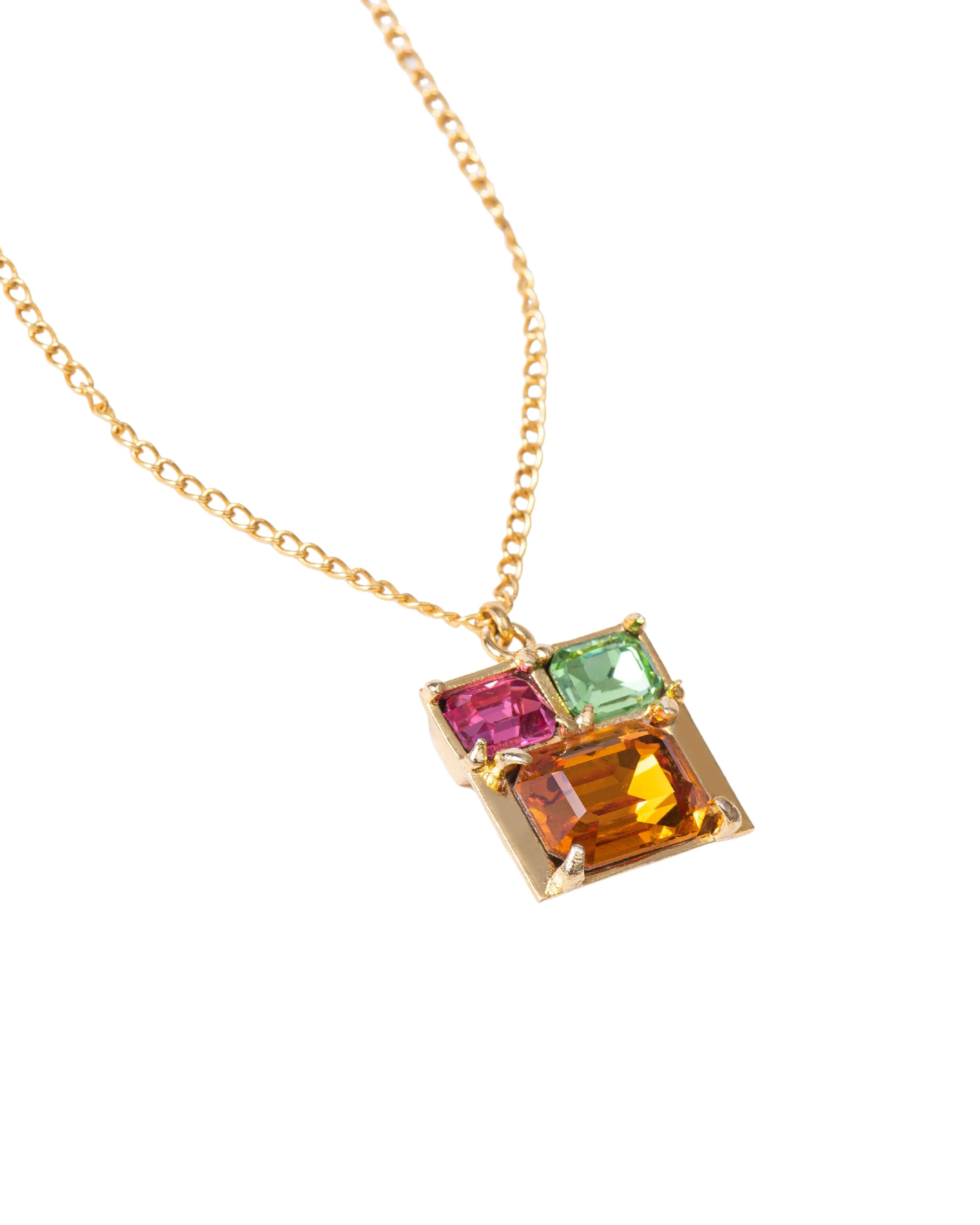 Fashion Jewelry-18k Gold Plated-Pendants-Elysian Crystal-Orange-VOYCE1022-Fashion Edit Voyce