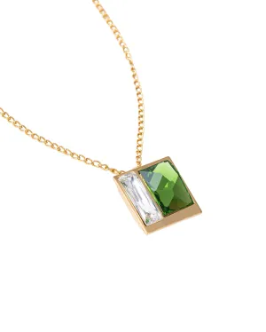 Fashion Jewelry-18k Gold Plated-Pendants-Fusion Crystal-Green-VOYCE1029-Fashion Edit Voyce