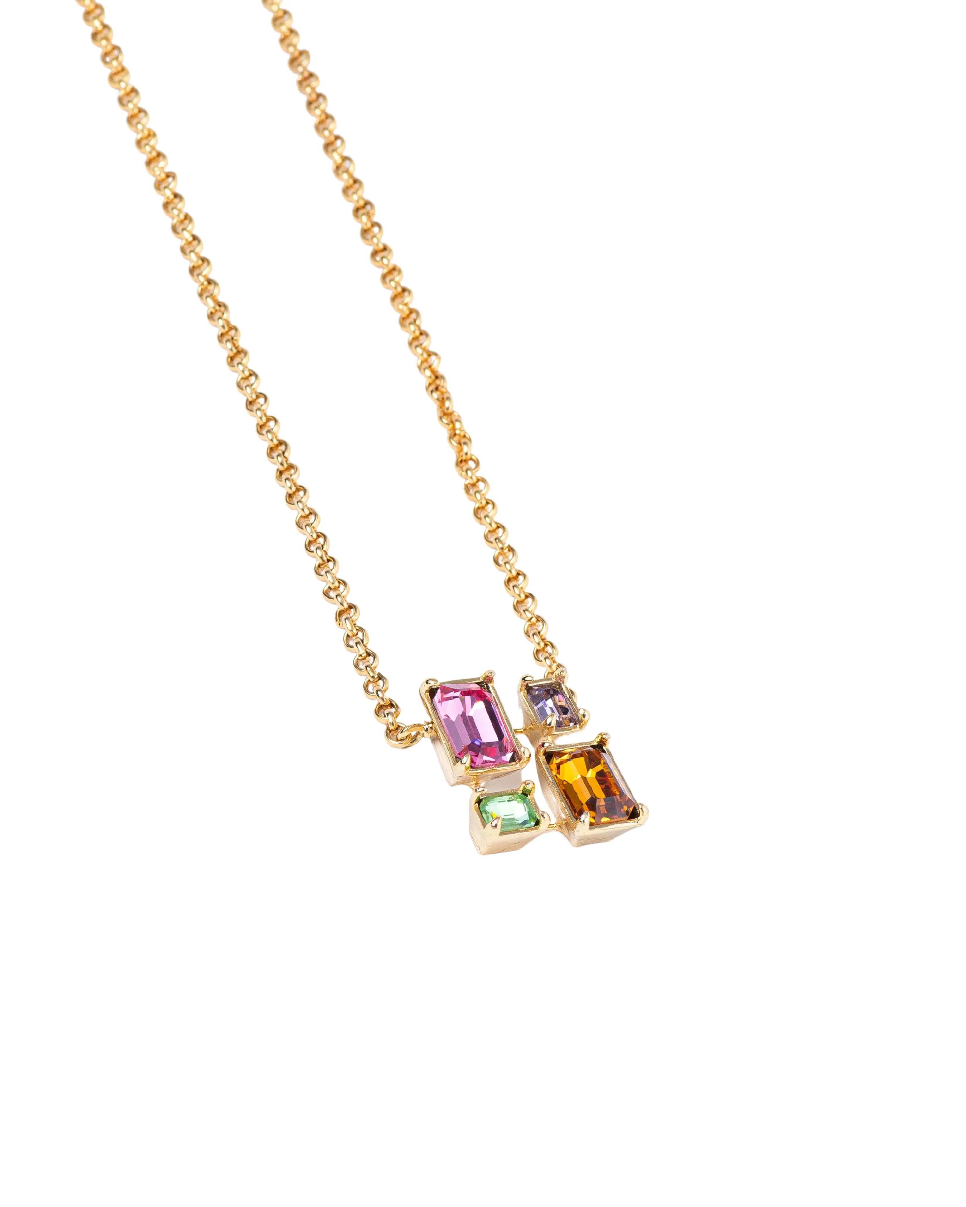 Fashion Jewelry-18k Gold Plated-Pendants-Infinity Crystal Signature-Multi-VOYCE1031-Fashion Edit Voyce