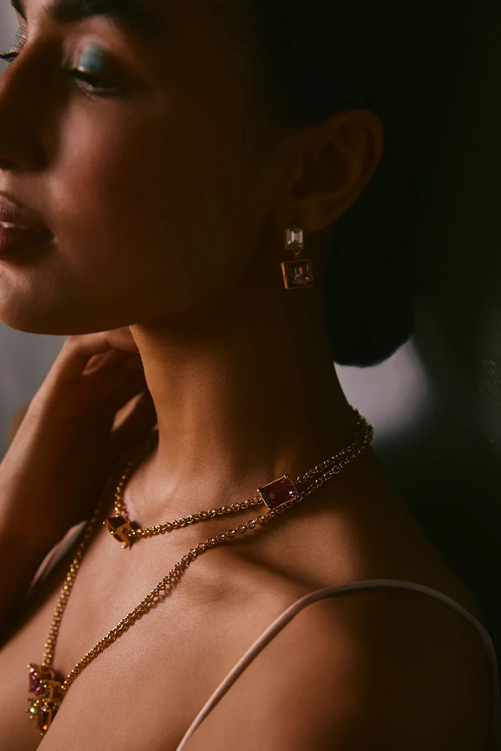 Fashion Jewelry-18k Gold Plated-Pendants-Infinity Crystal Signature-Multi-VOYCE1031-Fashion Edit Voyce