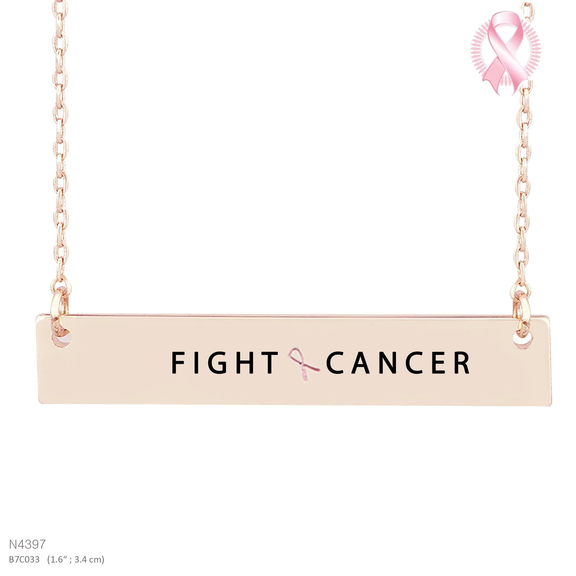 FIGHT CANCER MESSAGE NECKLACE