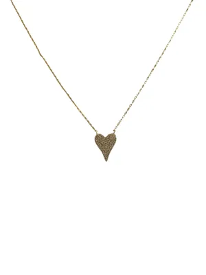 Flat CZ Heart Necklace