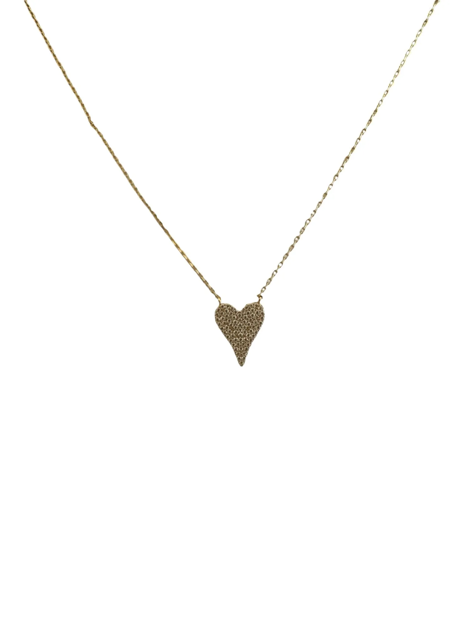 Flat CZ Heart Necklace