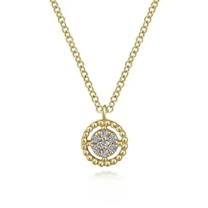 Gabriel & Co. Bujukan Floating Diamond Pendant in 14K Yellow Gold