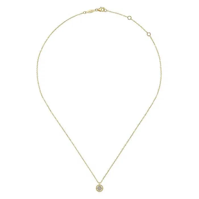 Gabriel & Co. Bujukan Floating Diamond Pendant in 14K Yellow Gold