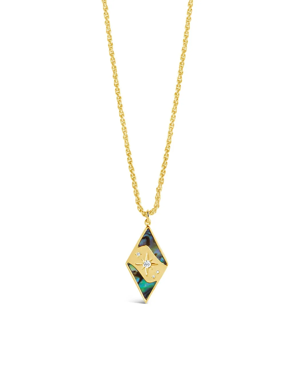 Galaxy CZ & Abalone Pendant Necklace