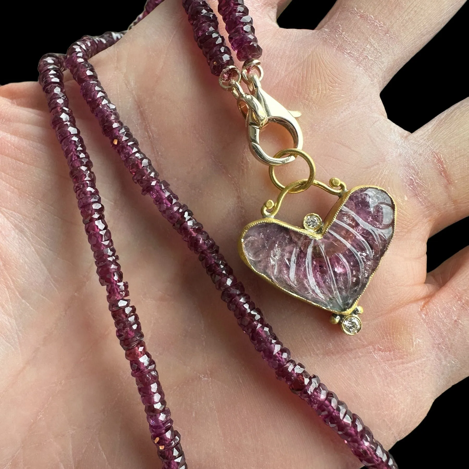 Garnet Heishi Gemstone Necklace