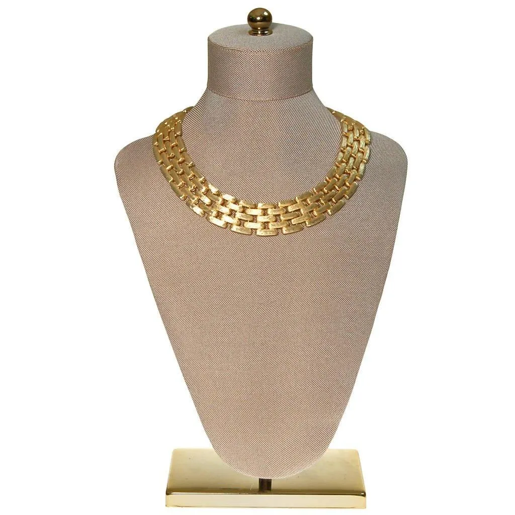 Givenchy Couture Wide Gold Flat Link Chain Necklace