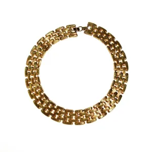 Givenchy Couture Wide Gold Flat Link Chain Necklace