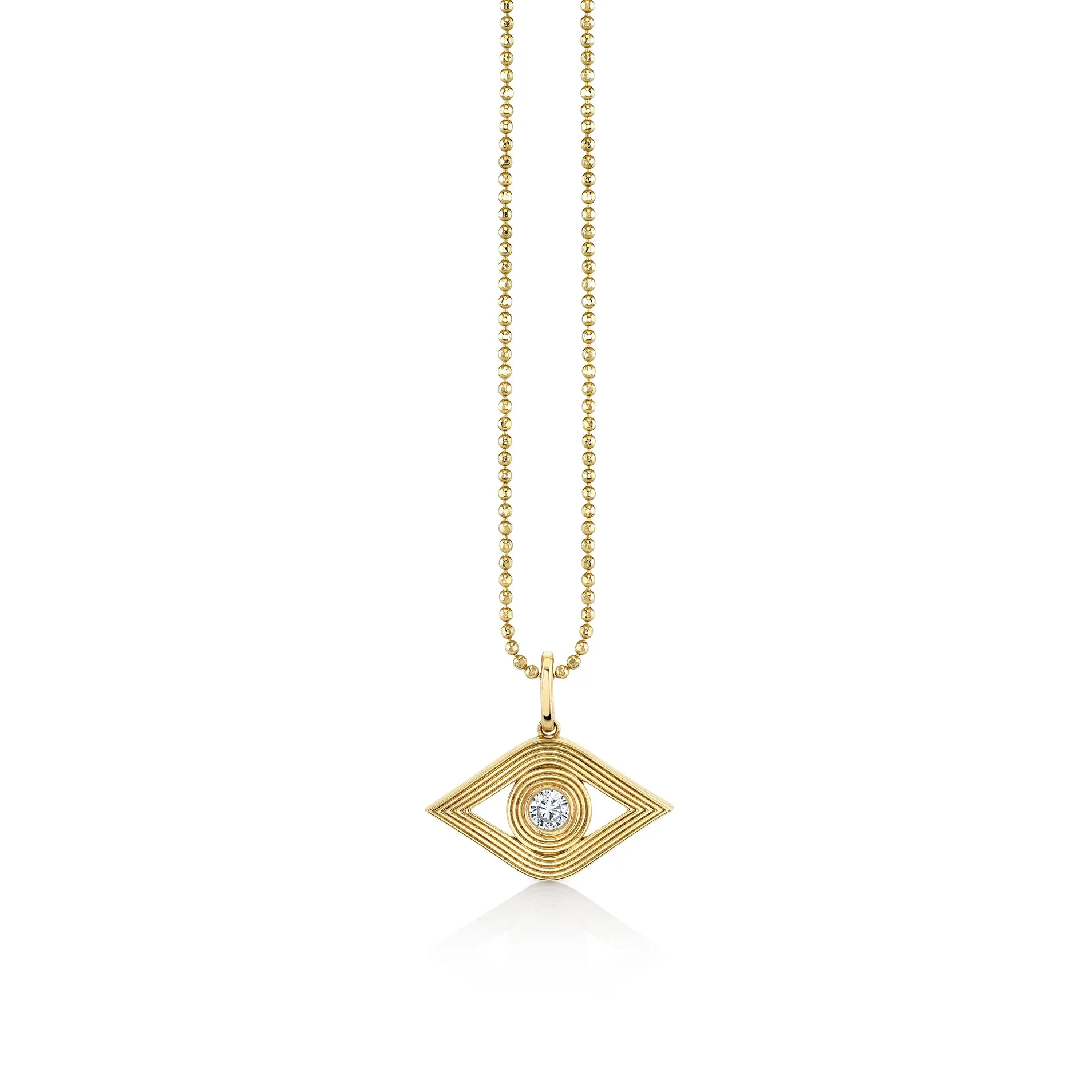 Gold & Diamond Fluted Eye Charm