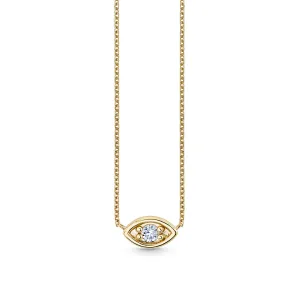 Gold & Diamond Large Marquise Eye Necklace