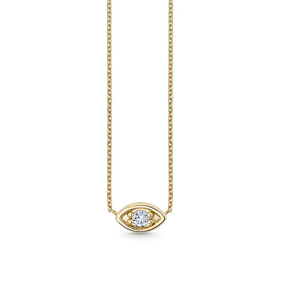 Gold & Diamond Large Marquise Eye Necklace