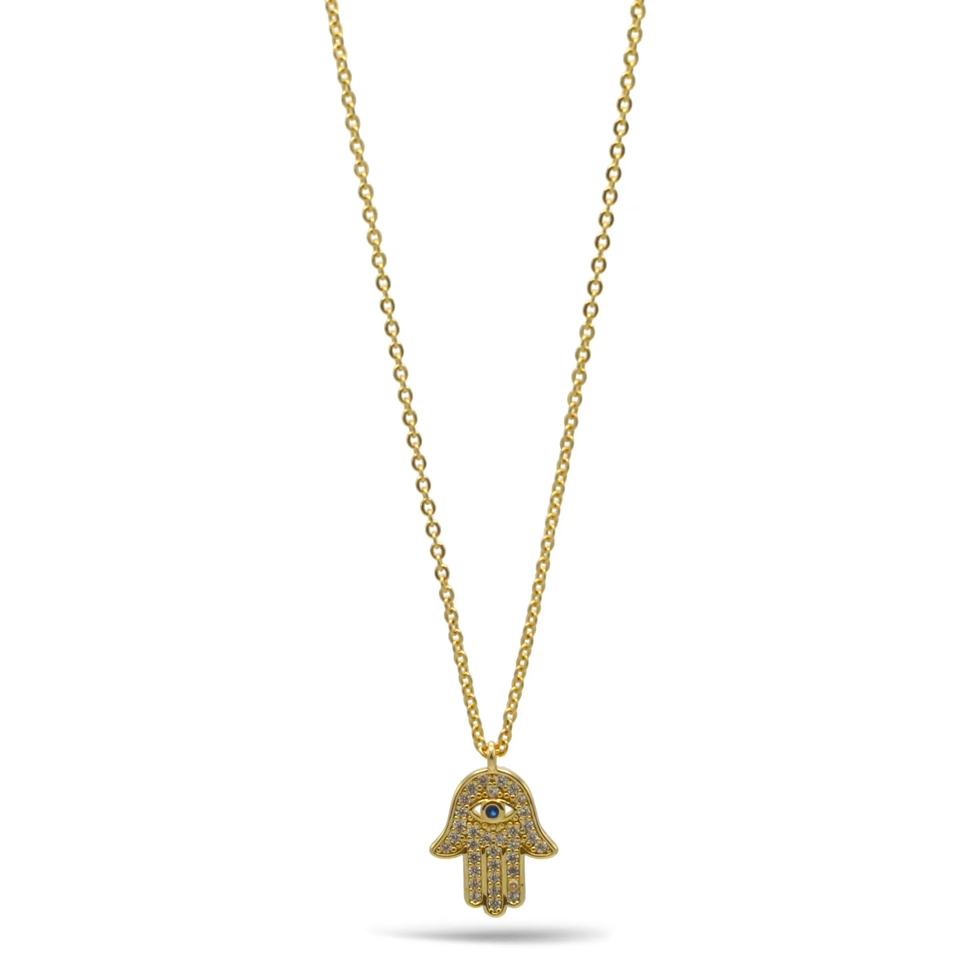 Gold crystal Hamsa pendant Necklace #HNN90873G(LF15)