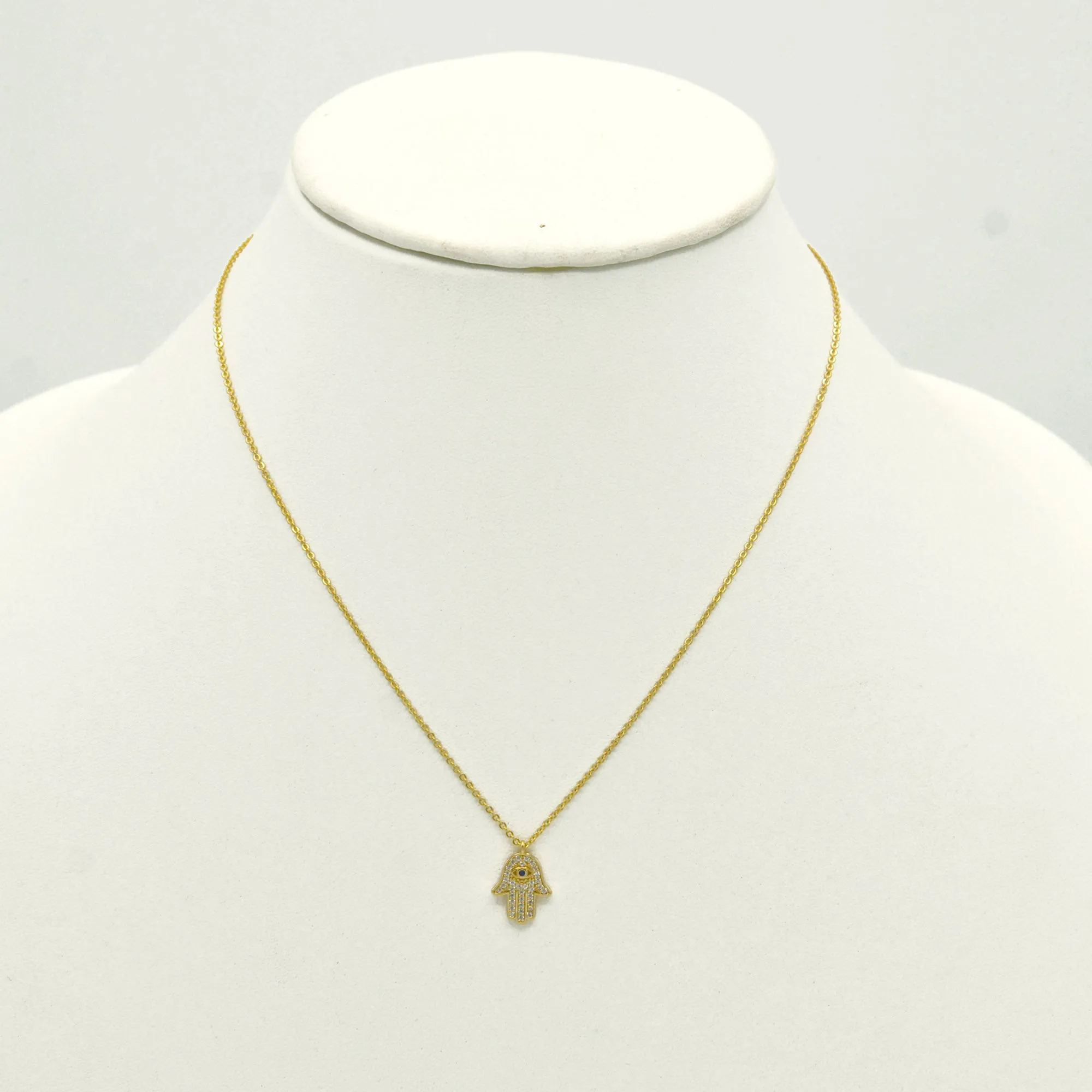 Gold crystal Hamsa pendant Necklace #HNN90873G(LF15)