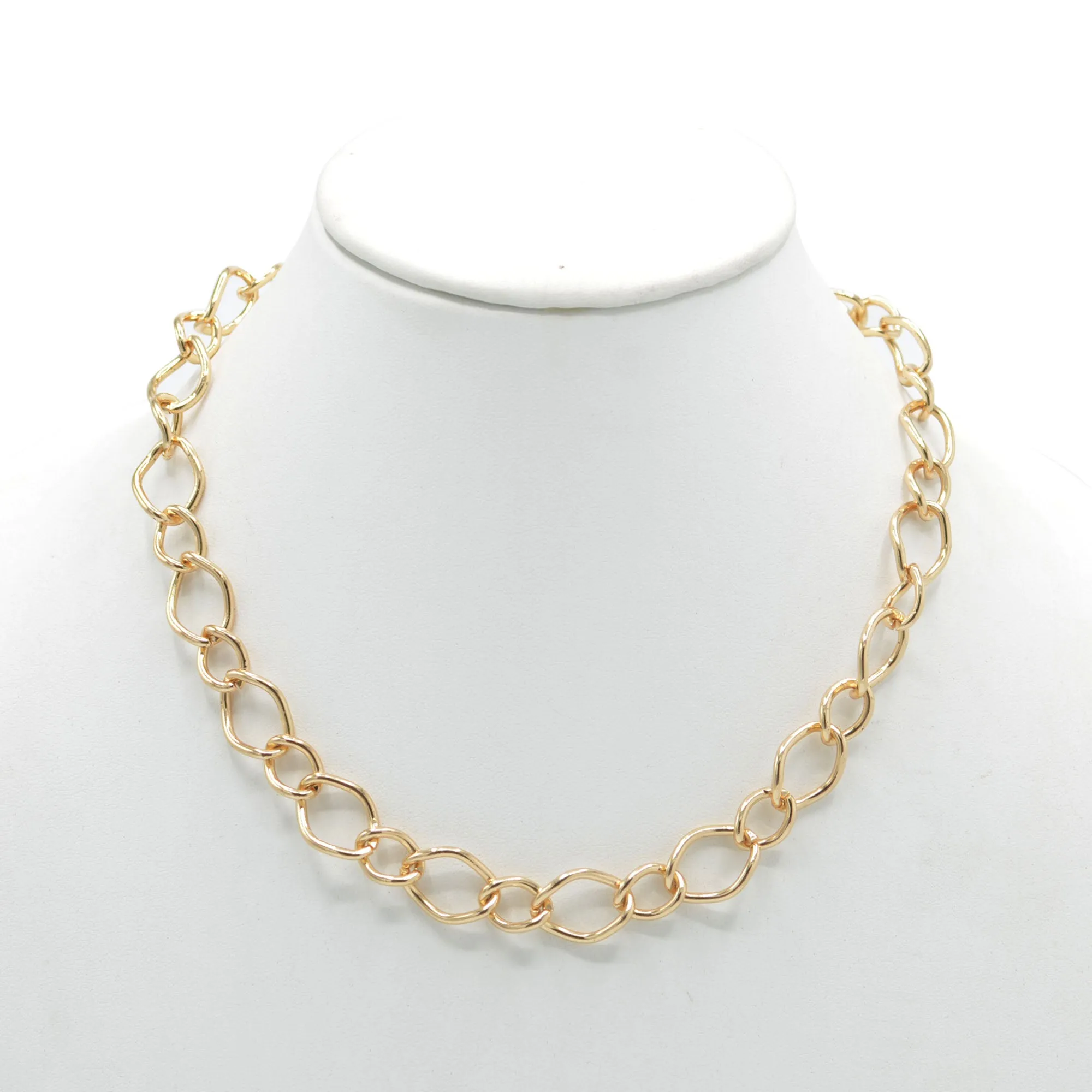 Gold Link Chain Long Necklace#SQGN20010914G