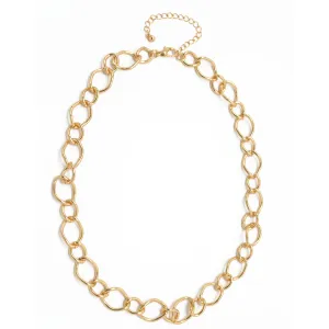 Gold Link Chain Long Necklace#SQGN20010914G
