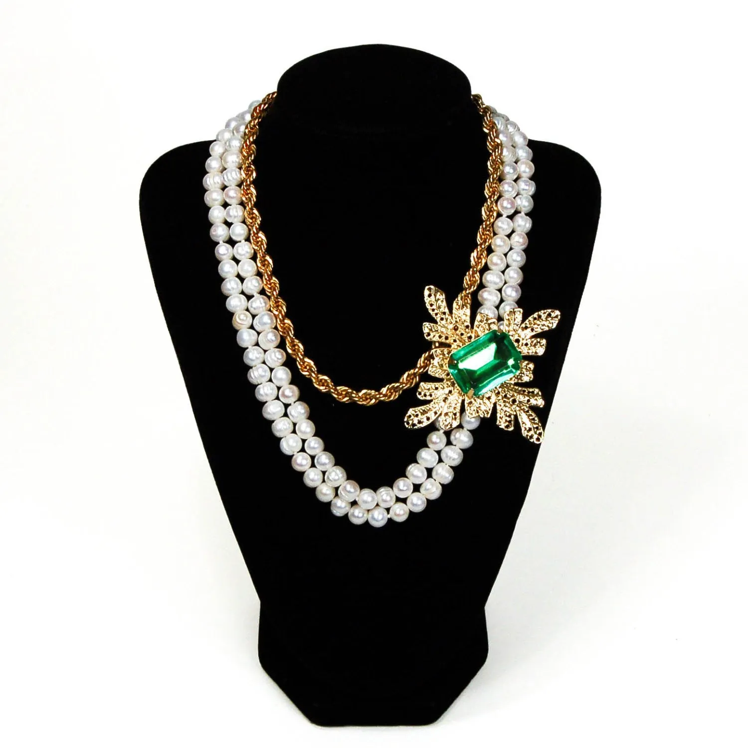 Gold Tone Choker Rope Chain Necklace by Napier