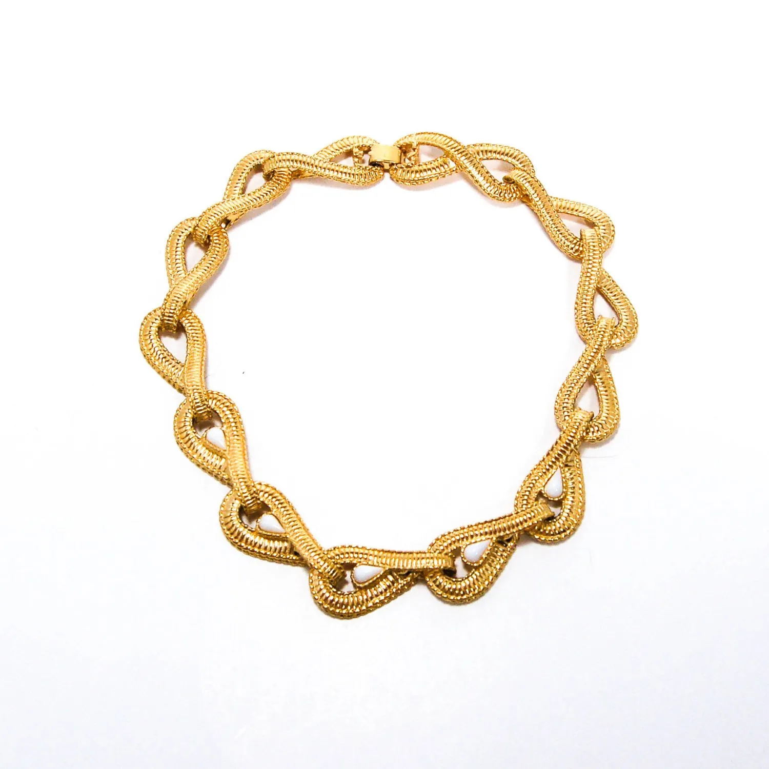 Gold Tone Tear Drop Link Necklace by Givenchy