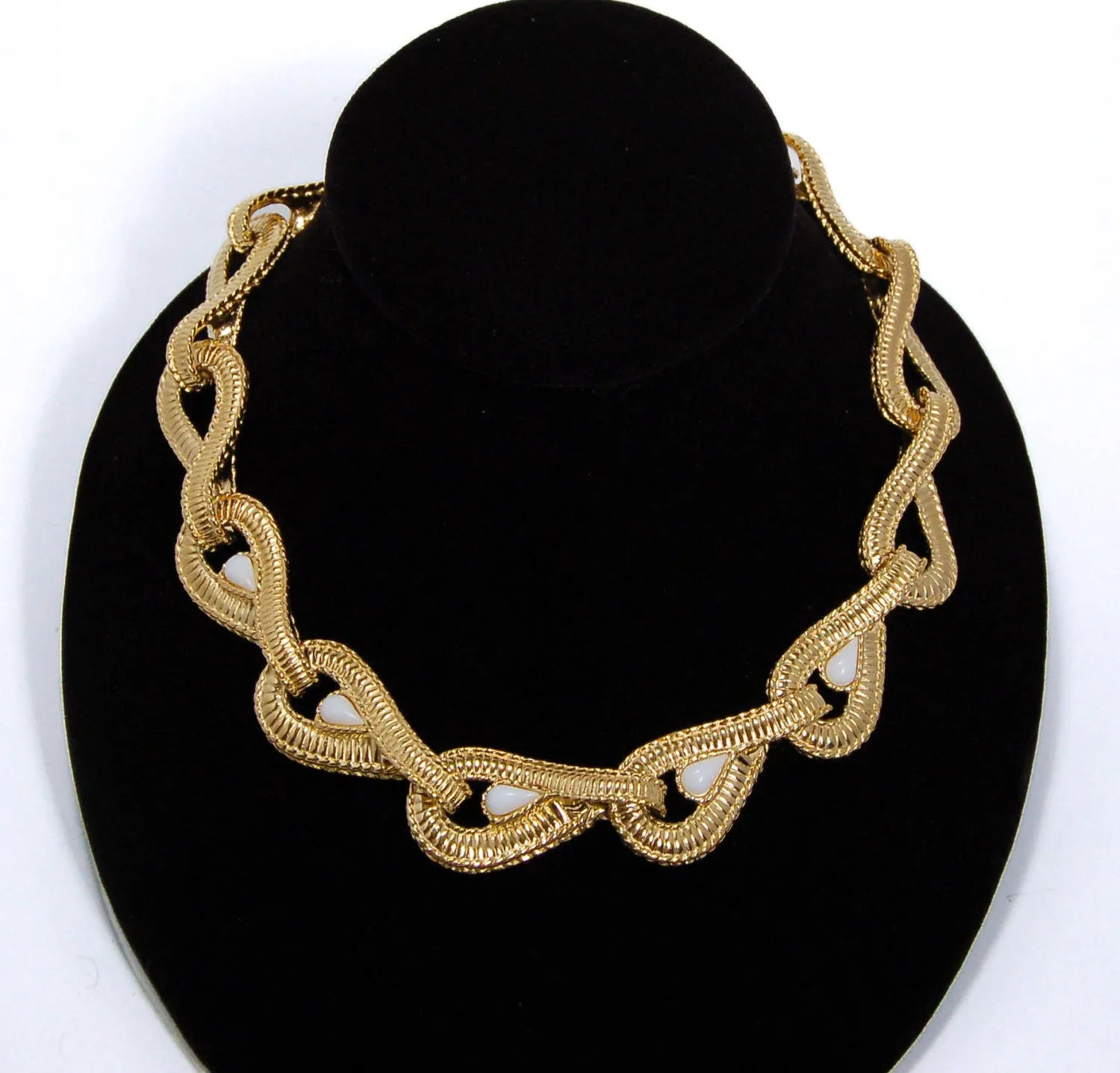 Gold Tone Tear Drop Link Necklace by Givenchy