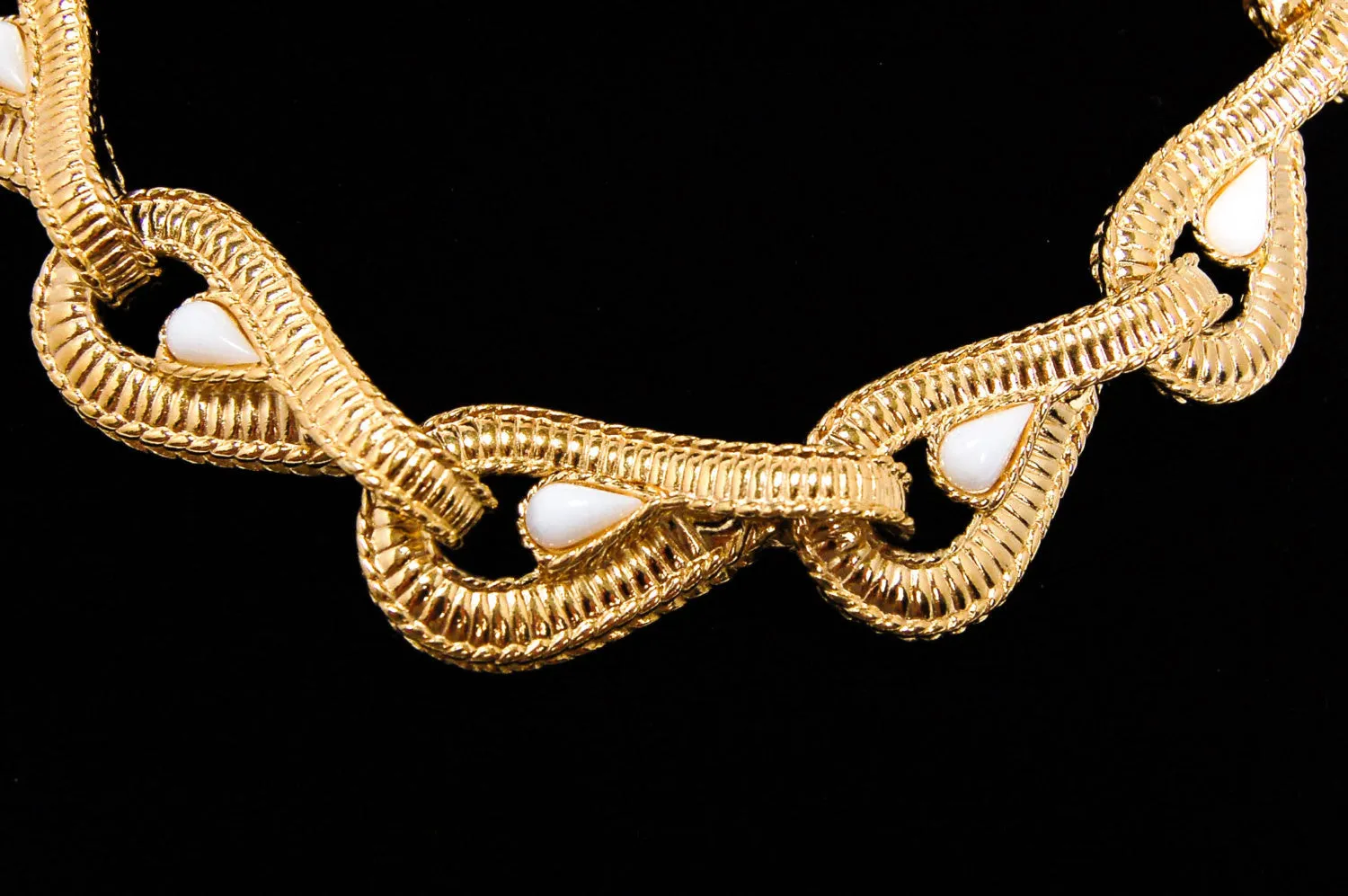Gold Tone Tear Drop Link Necklace by Givenchy