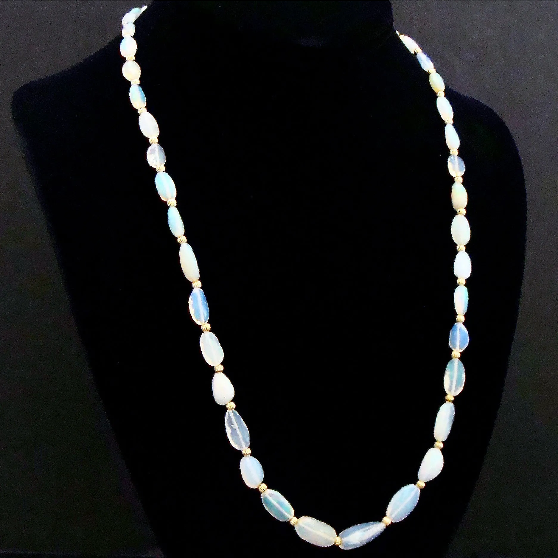 Graduated Welo Opal Nuggets Inlay Opal Toggle - Winnie Necklace