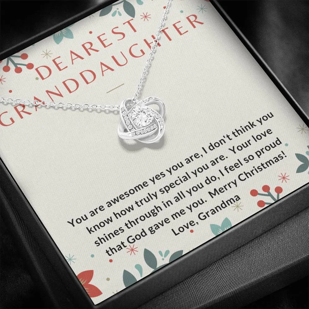 Granddaughter, Your love shines through-Love Knot Necklace