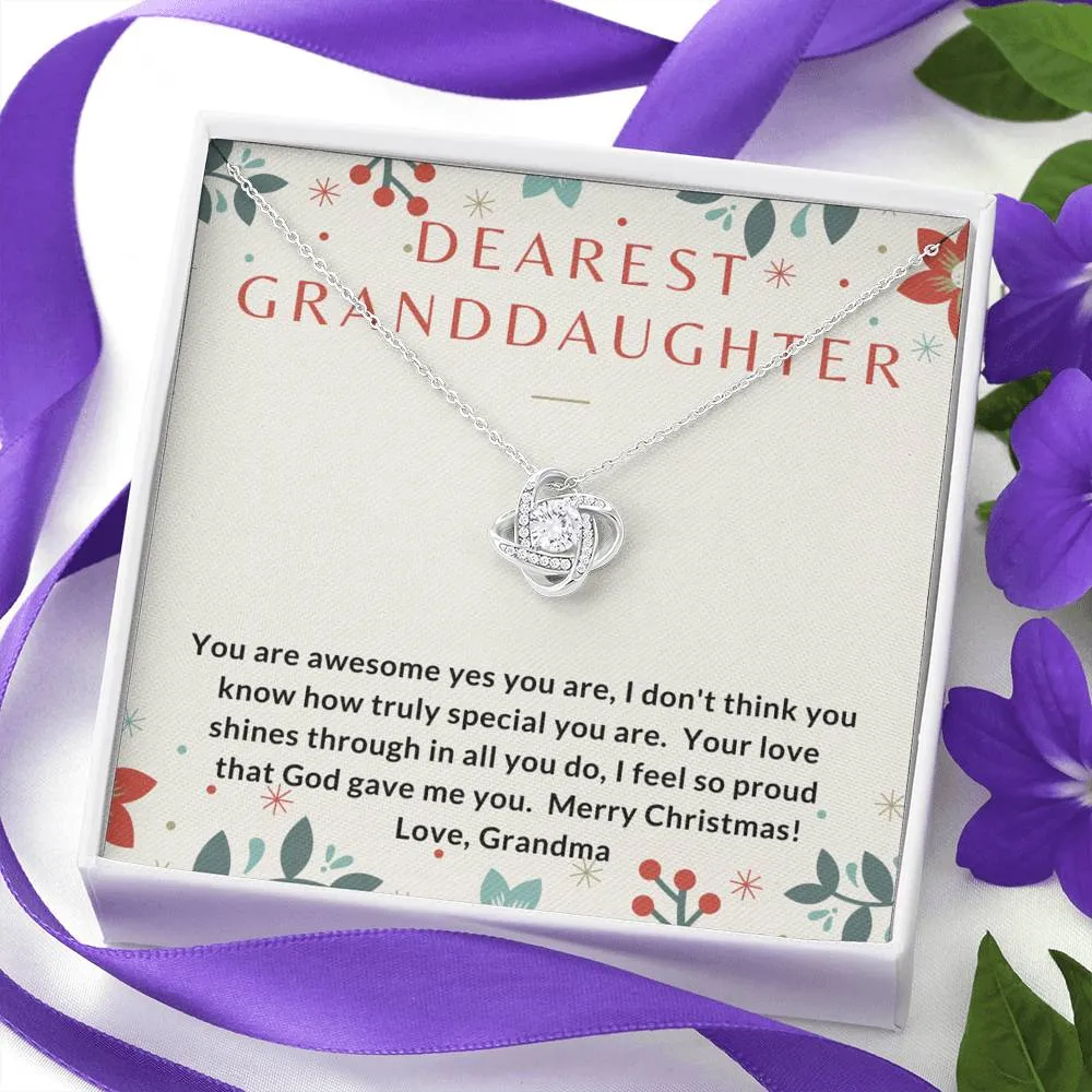 Granddaughter, Your love shines through-Love Knot Necklace