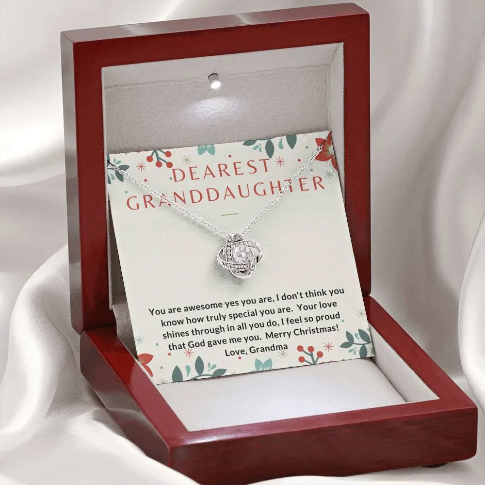 Granddaughter, Your love shines through-Love Knot Necklace