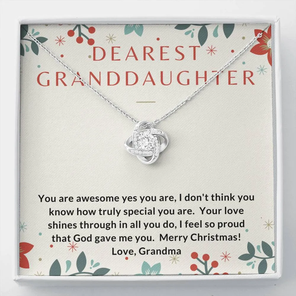 Granddaughter, Your love shines through-Love Knot Necklace
