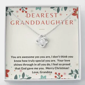 Granddaughter, Your love shines through-Love Knot Necklace