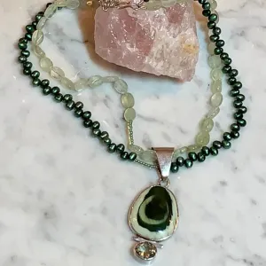 Green Agate Drop Necklace