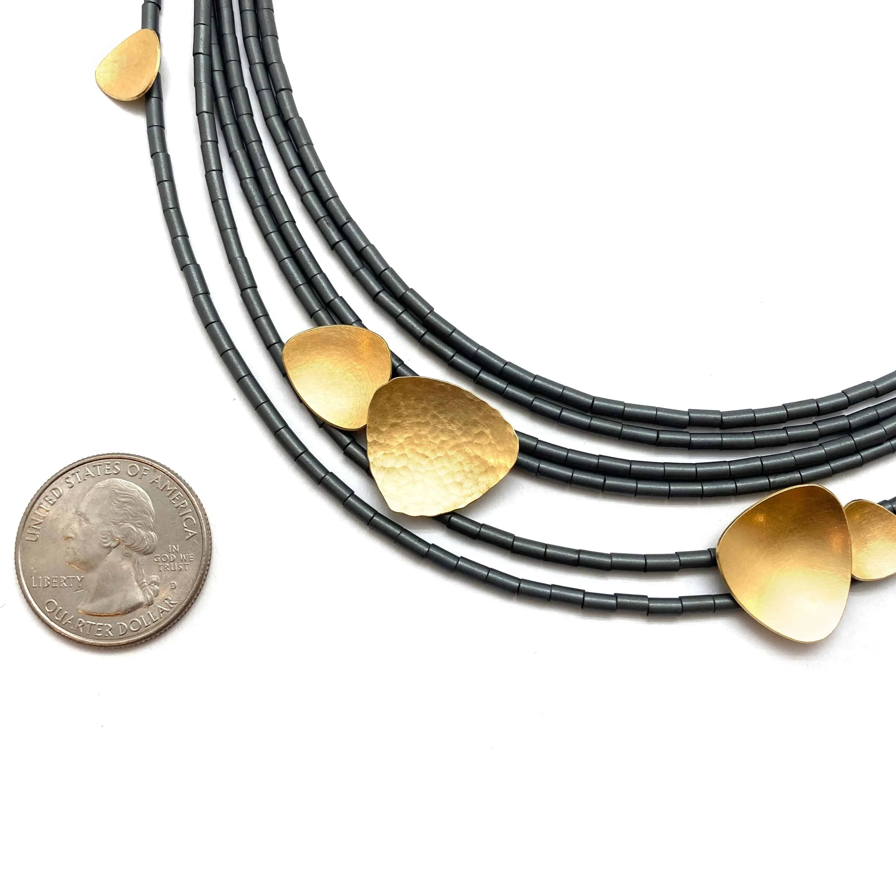 Grey Hematite Multi- Strand Necklace