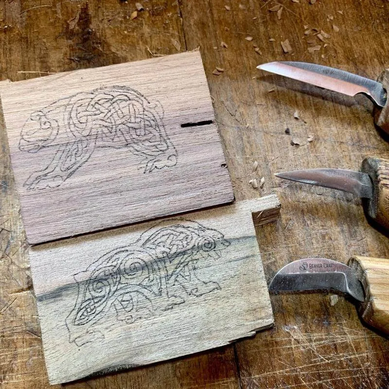 Handcarved Unique Walnut Wood Viking Bear Pendant Style 2
