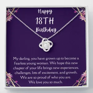 Happy 18th Birthday Love Knot Necklace