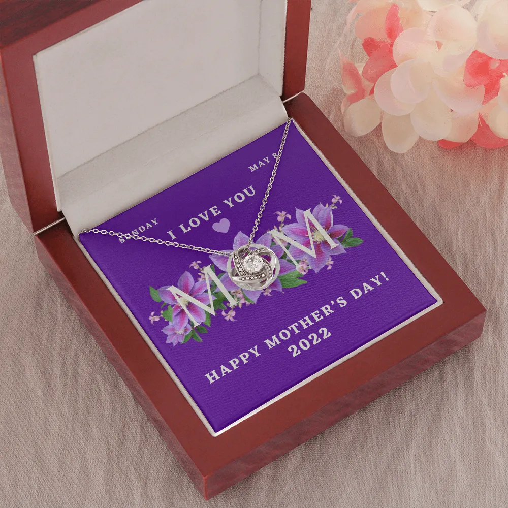 Happy Mother's Day 2022 Purple Love Knot Necklace
