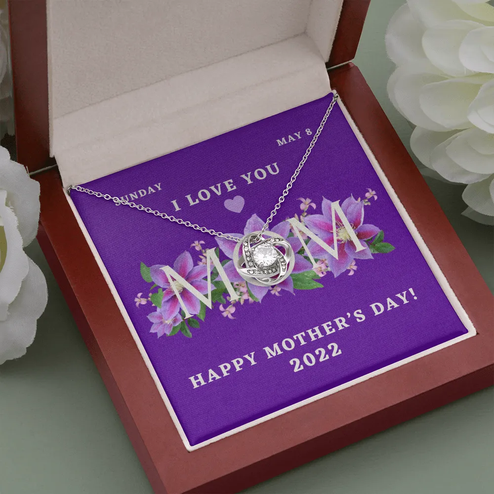 Happy Mother's Day 2022 Purple Love Knot Necklace