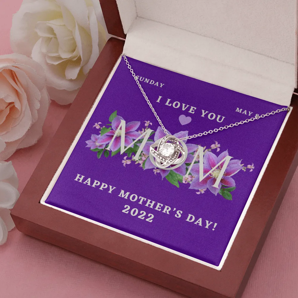 Happy Mother's Day 2022 Purple Love Knot Necklace