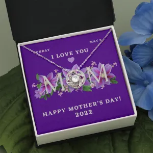 Happy Mother's Day 2022 Purple Love Knot Necklace