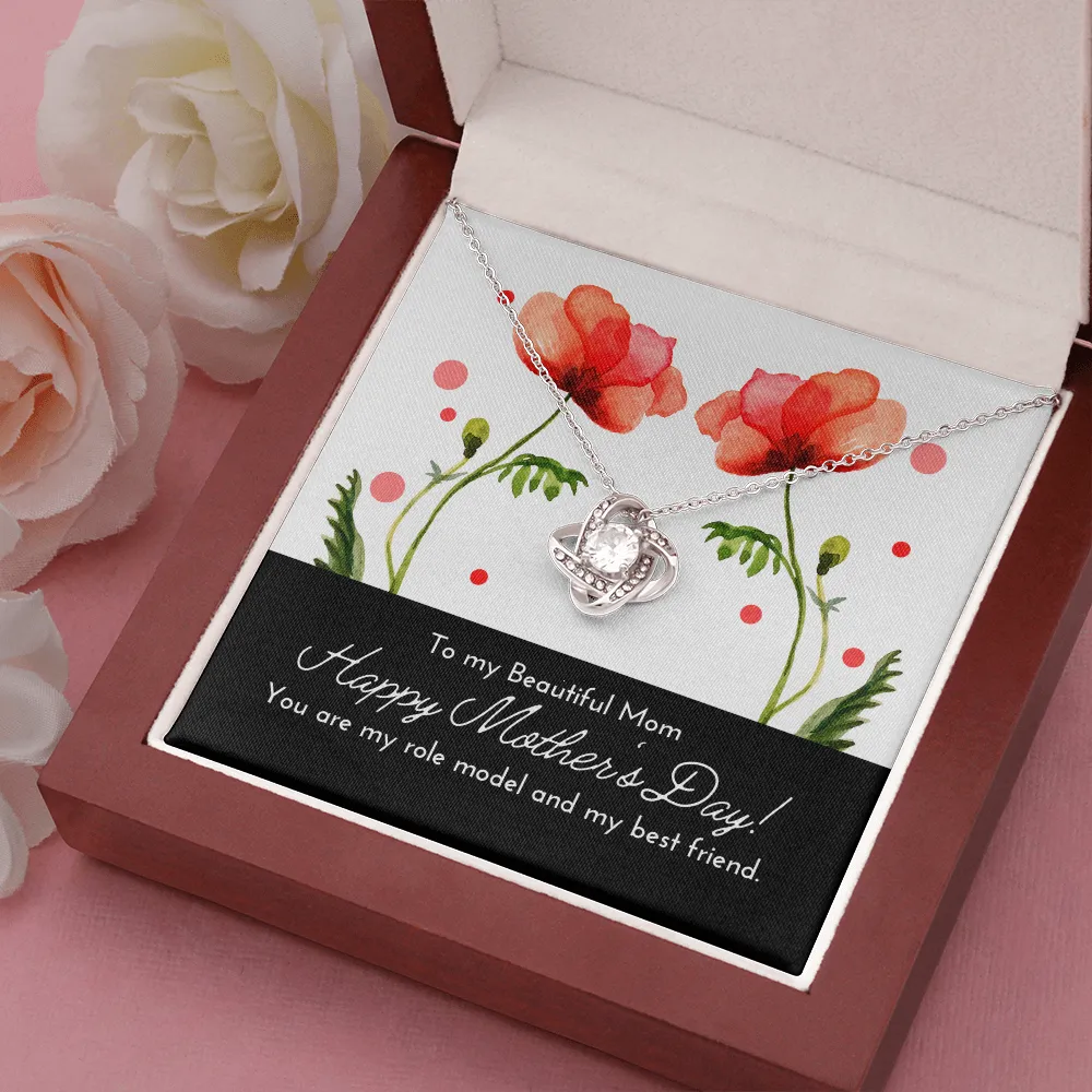 Happy Mother's Day Beautiful Mom Love Knot Necklace