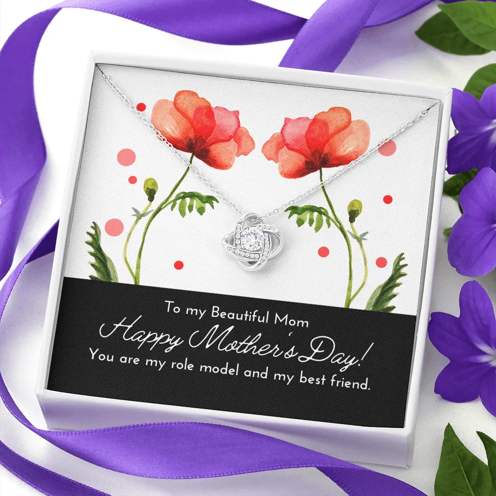 Happy Mother's Day Beautiful Mom Love Knot Necklace