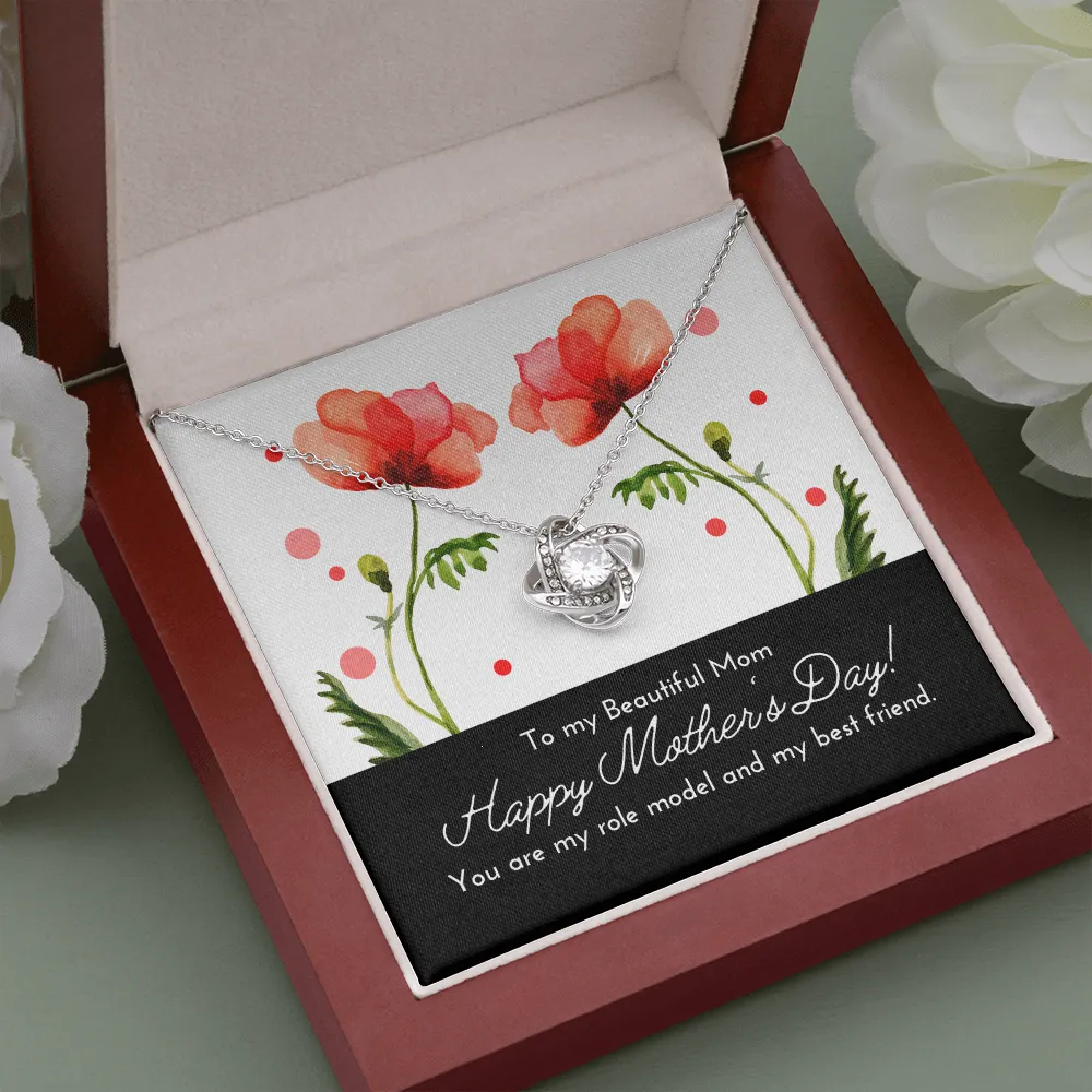Happy Mother's Day Beautiful Mom Love Knot Necklace