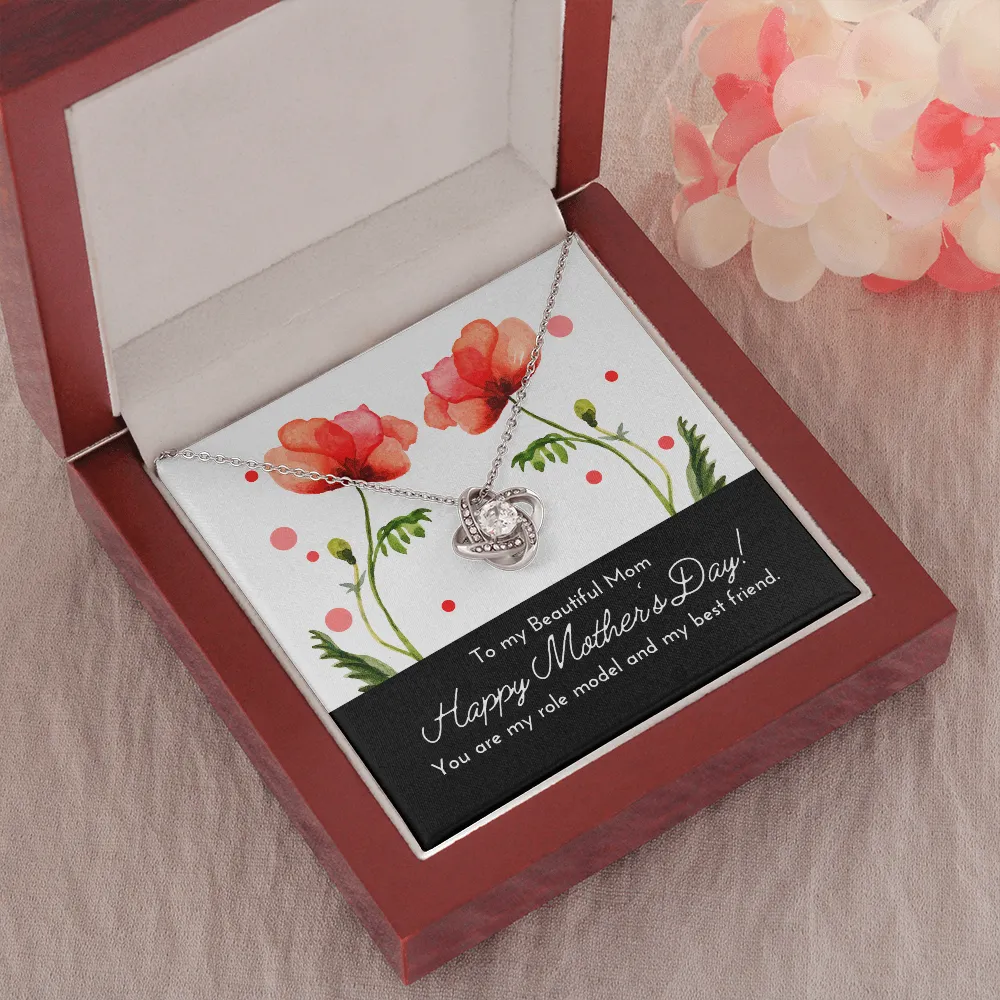 Happy Mother's Day Beautiful Mom Love Knot Necklace