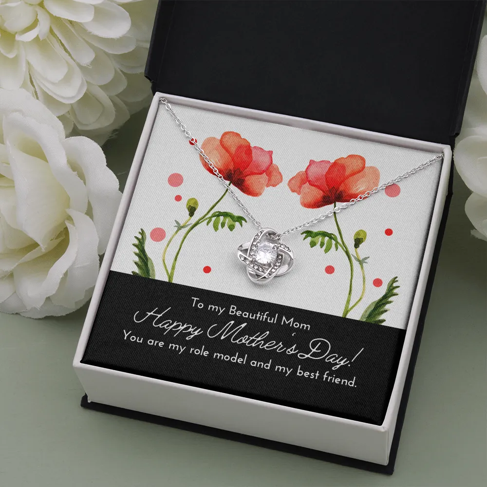 Happy Mother's Day Beautiful Mom Love Knot Necklace