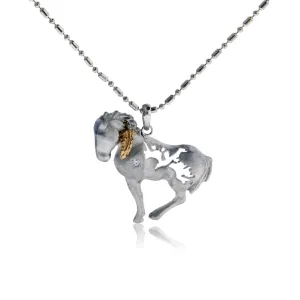 Horse and Eagle Gold Necklace