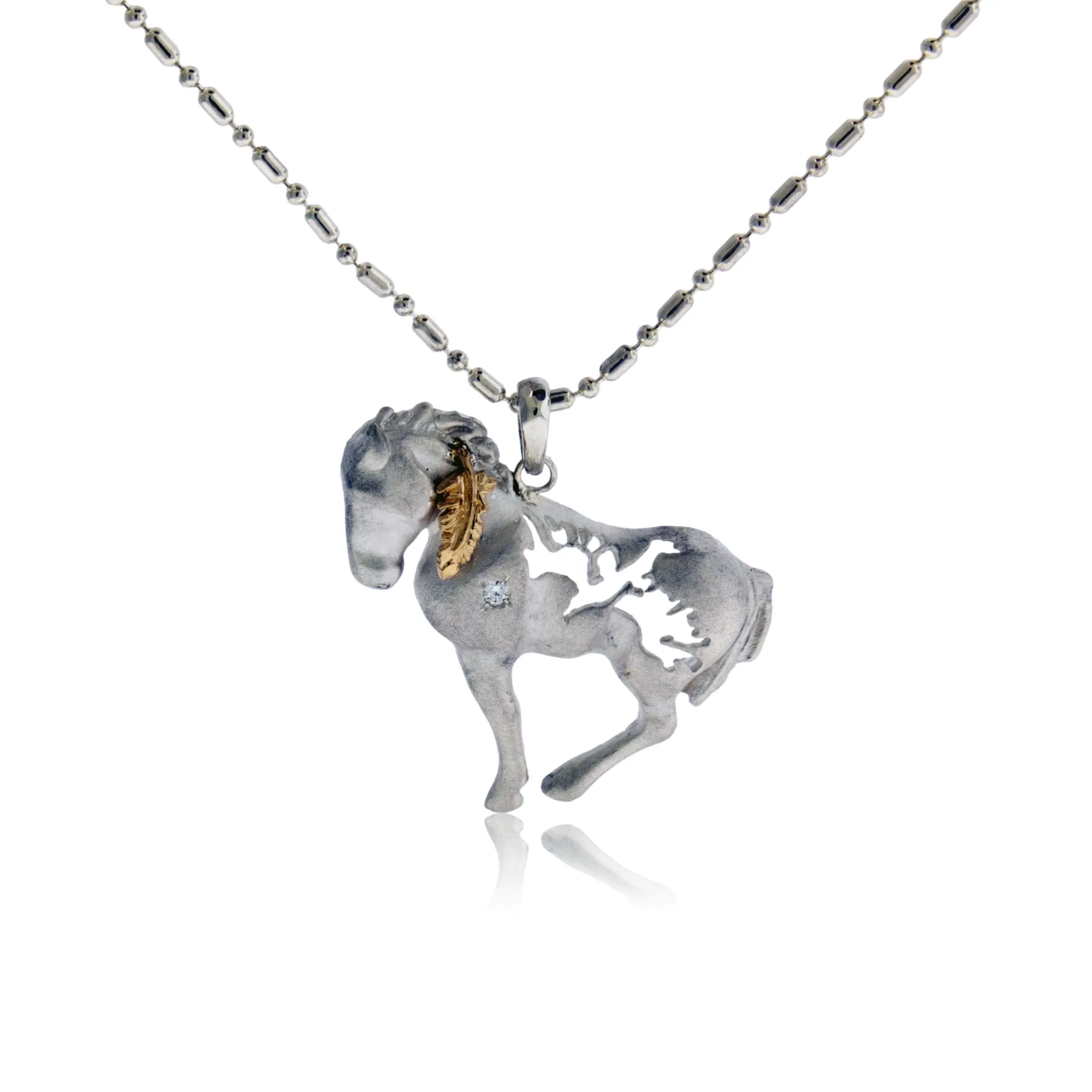 Horse and Eagle Gold Necklace