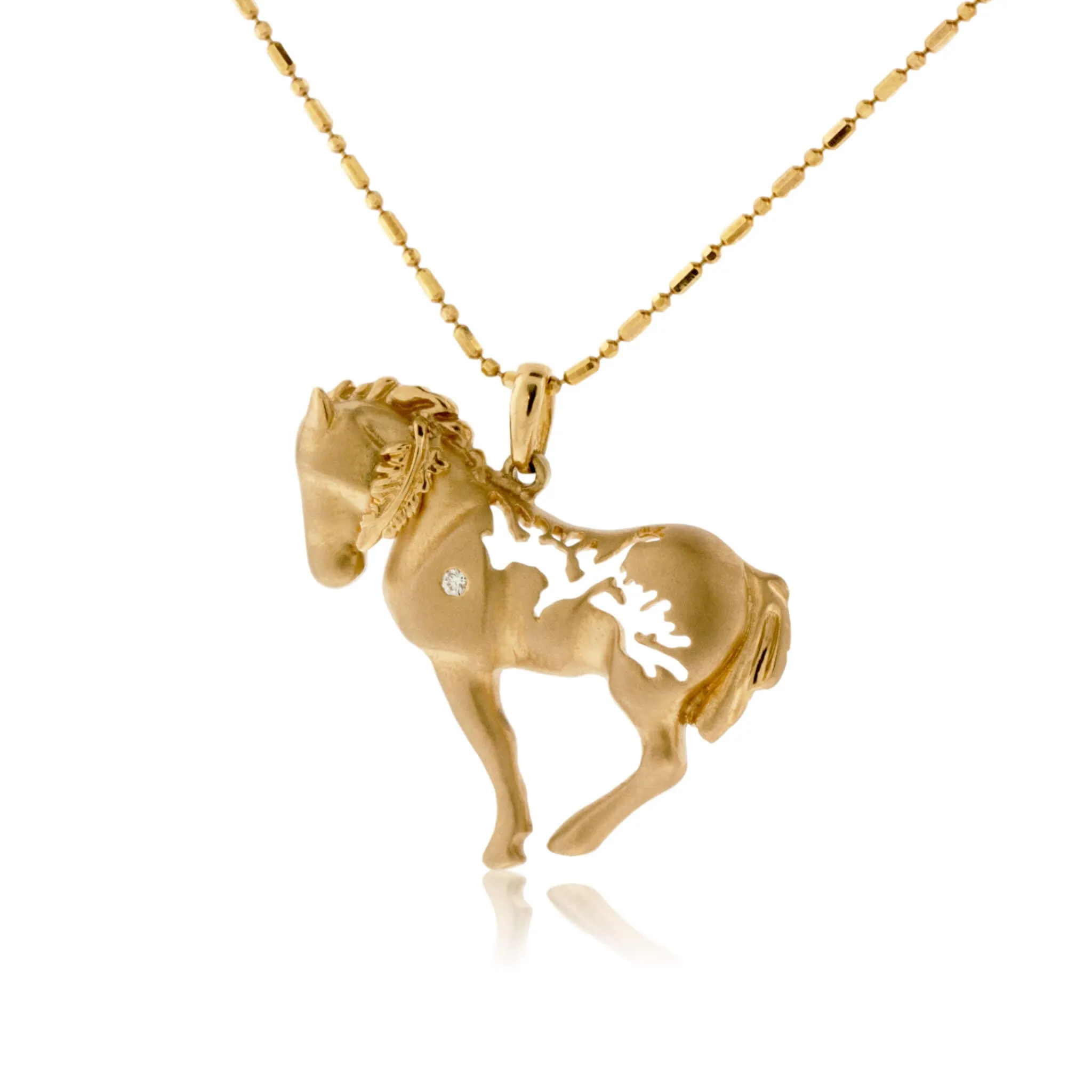 Horse and Eagle Gold Necklace