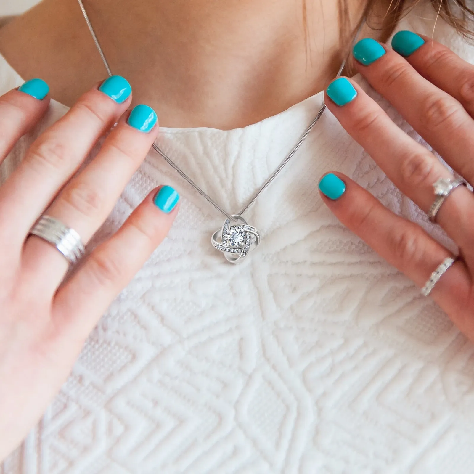 I will always be there, From Mom-Love Knot Necklace for Daughter
